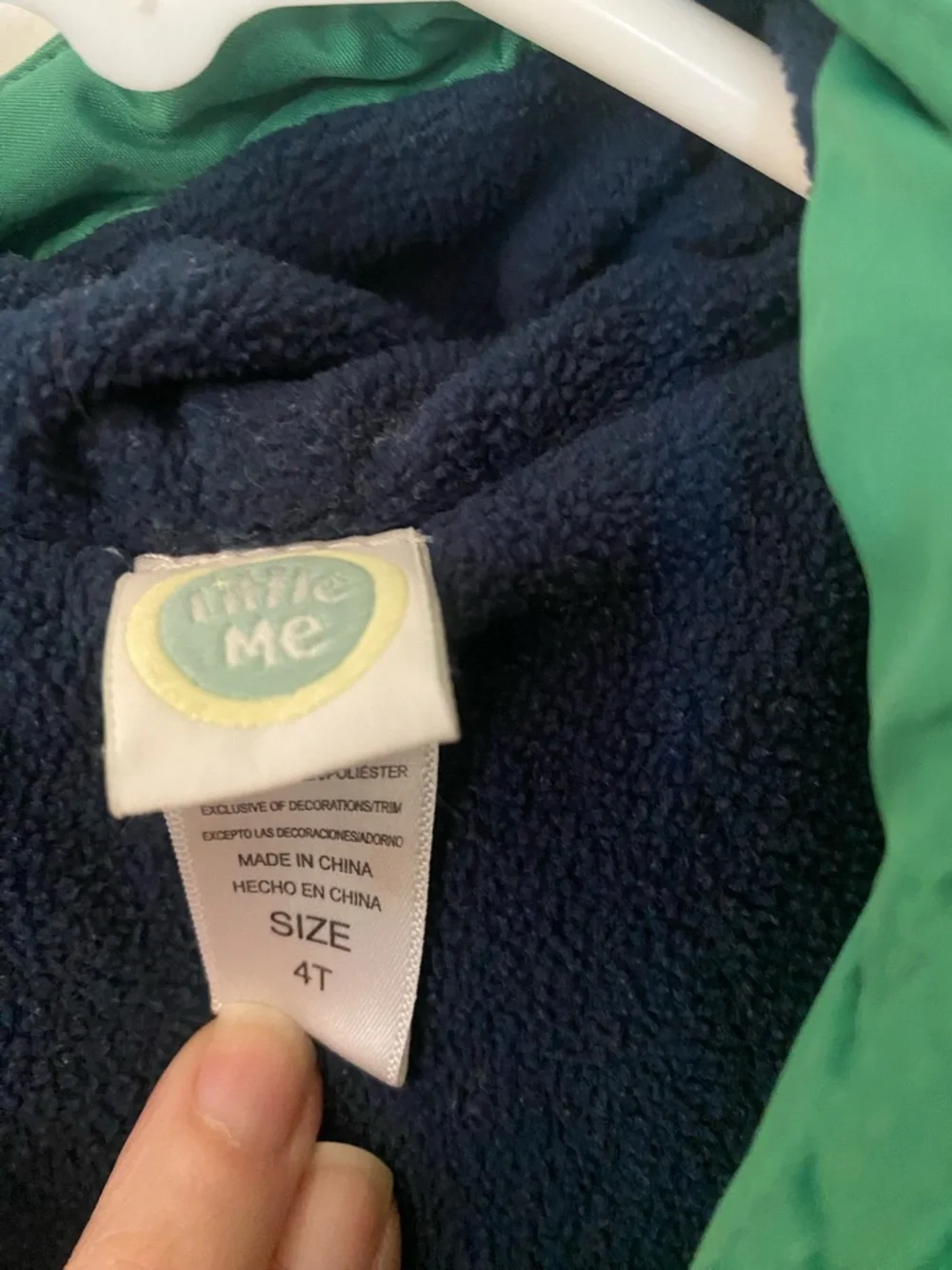 Little Me Navy and Green Toddler Jacket with Cozy Fleece Lining